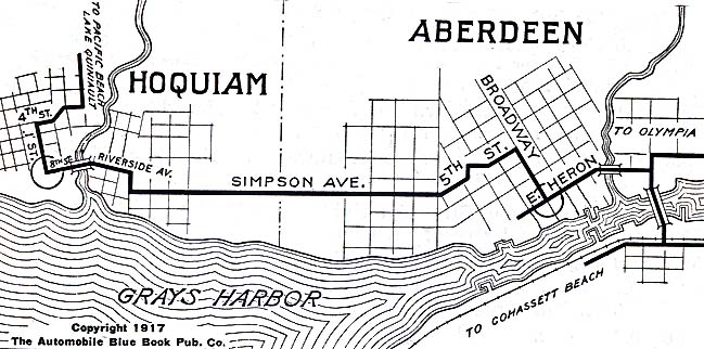 Historical Maps of U.S Cities. Hoquiam and Aberdeen, Washington 1917 Automobile Blue Book (98K) 