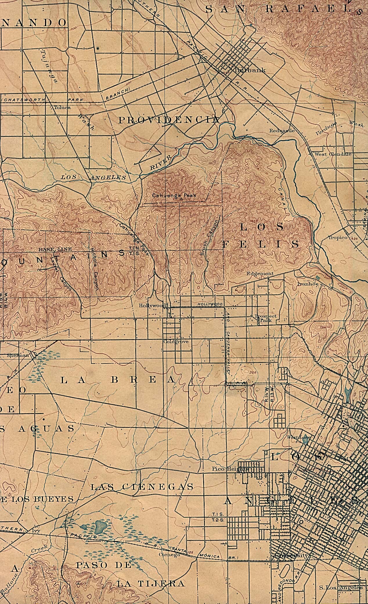 Historical Maps of U.S Cities. Los Angeles (West), California 1902 U.S. Geological Survey (1,097K) 