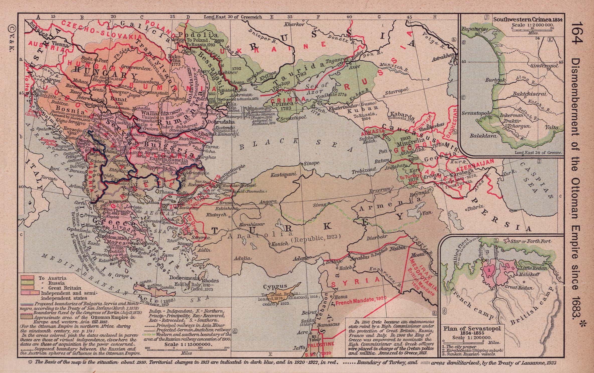 Historical Map of Balkan Dismemberment of the Ottoman Empire [1683-1923] (649K)
Map from 'Historical Atlas' by William R. Shepherd, 1923. 