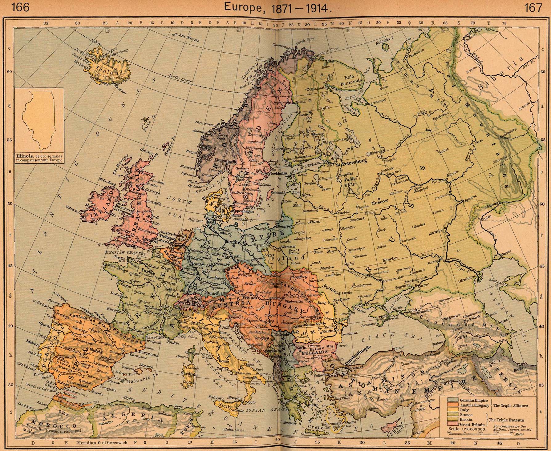 Map Of Europe Pre World War I