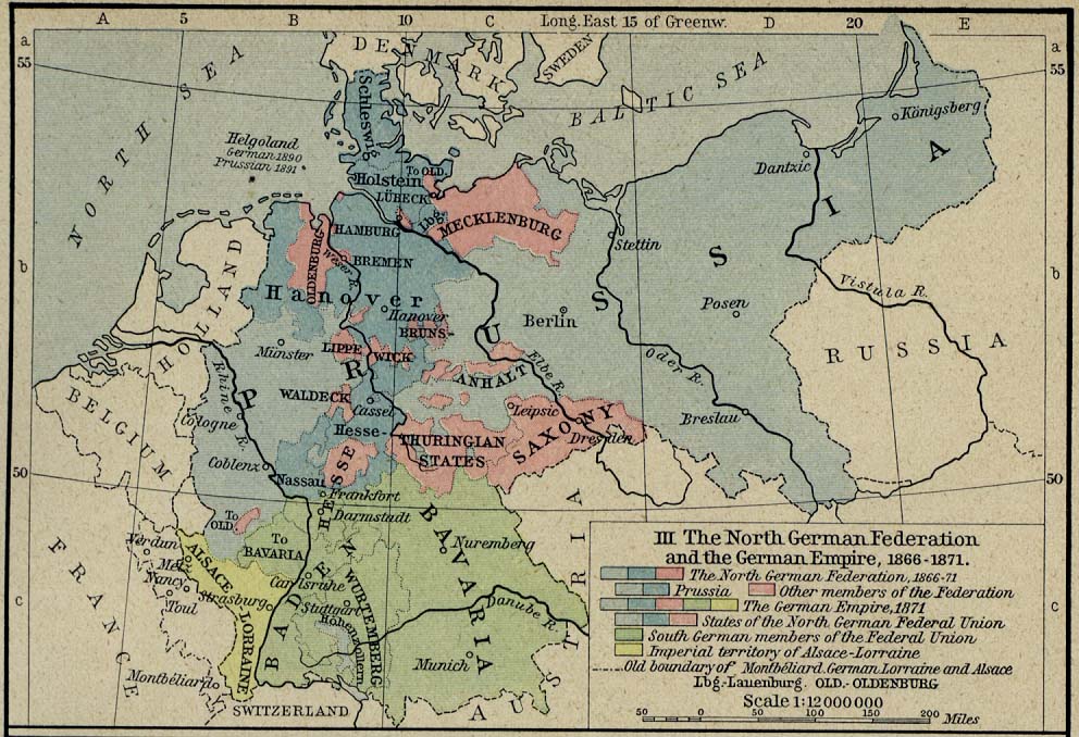 1871 map of europe. Historical Maps of Europe