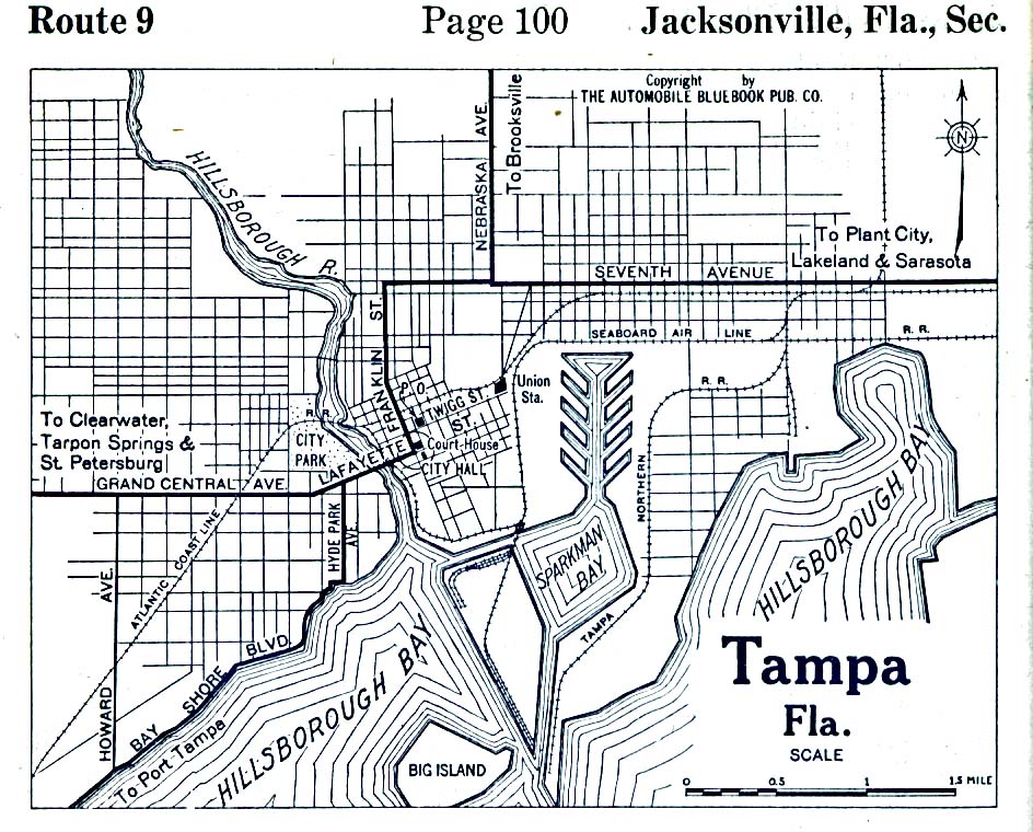 Historical Maps of U.S Cities. Tampa, Florida 1919 Automobile Blue Book (193K) 