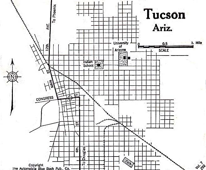 1920 Map of Tucson; Pinal County; Santa Cruz County; Yavapai County 