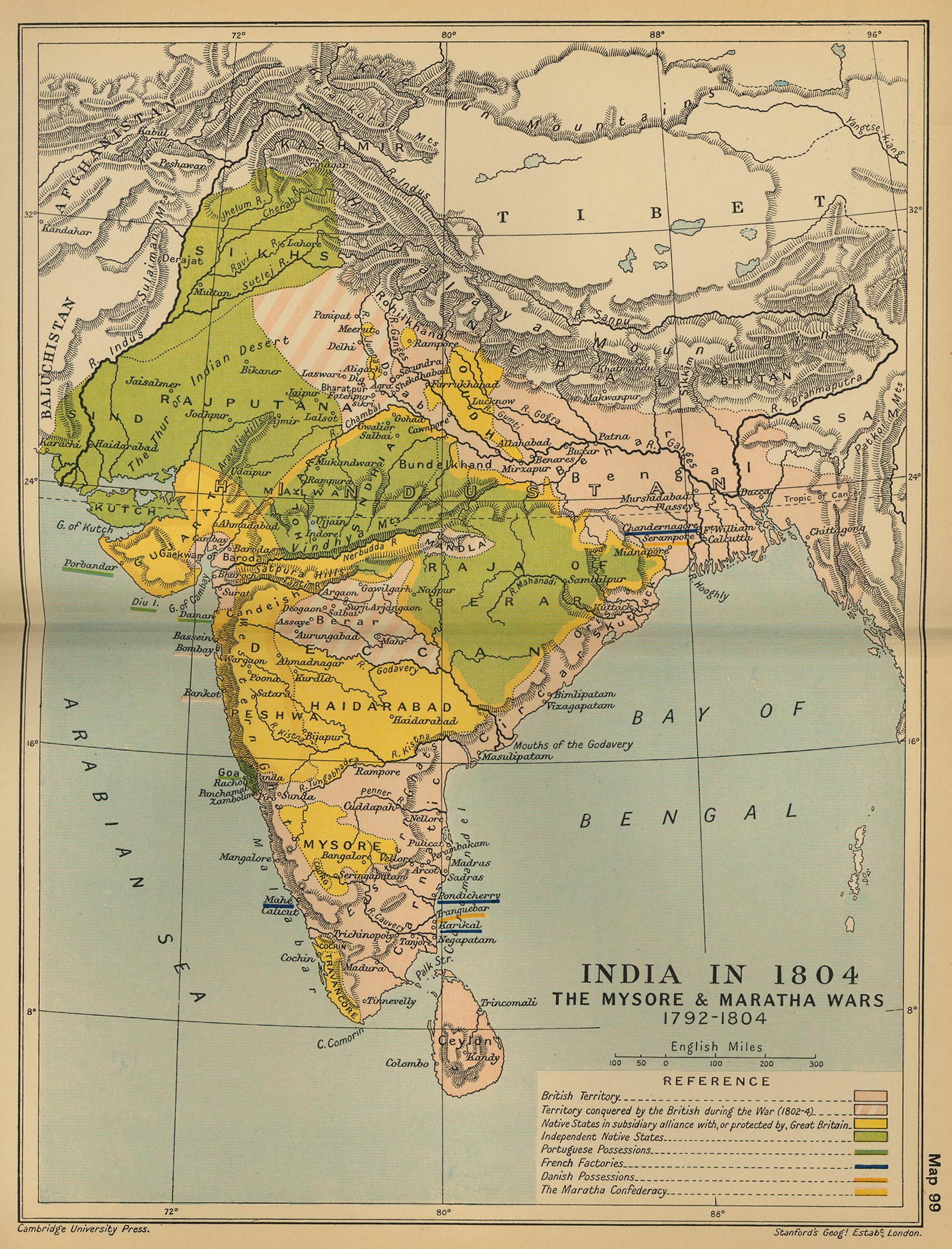1910s Vintage Map of India