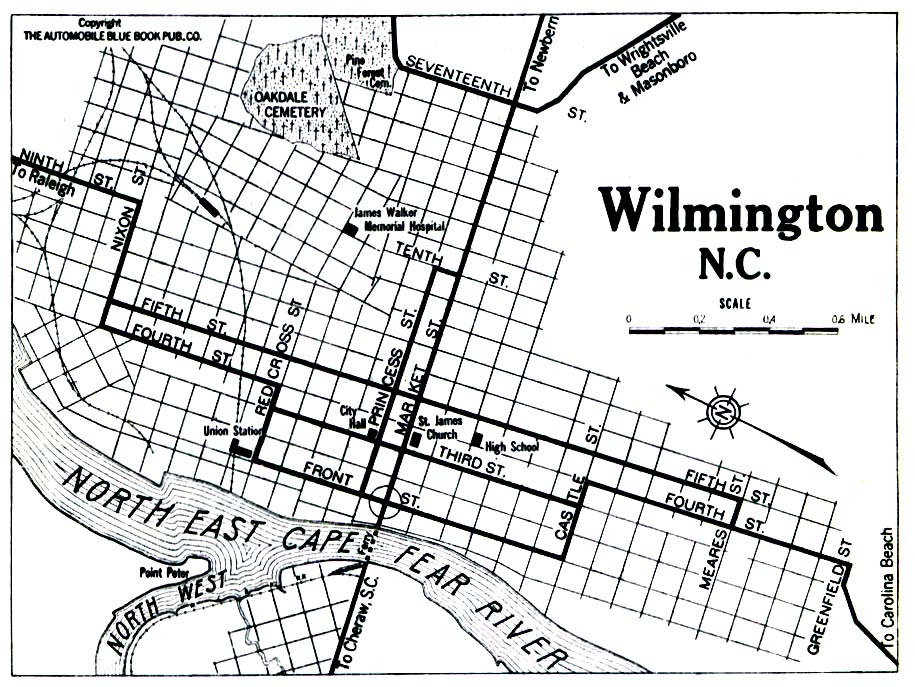1Up Travel - Historical Maps of U.S Cities.Wilmington, North Carolina