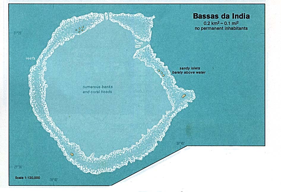 Map Of France, Bassas da India (Indian Ocean) 1976 (116K) 