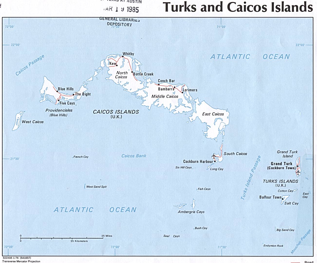 Where are the Turks and Caicos Islands located?