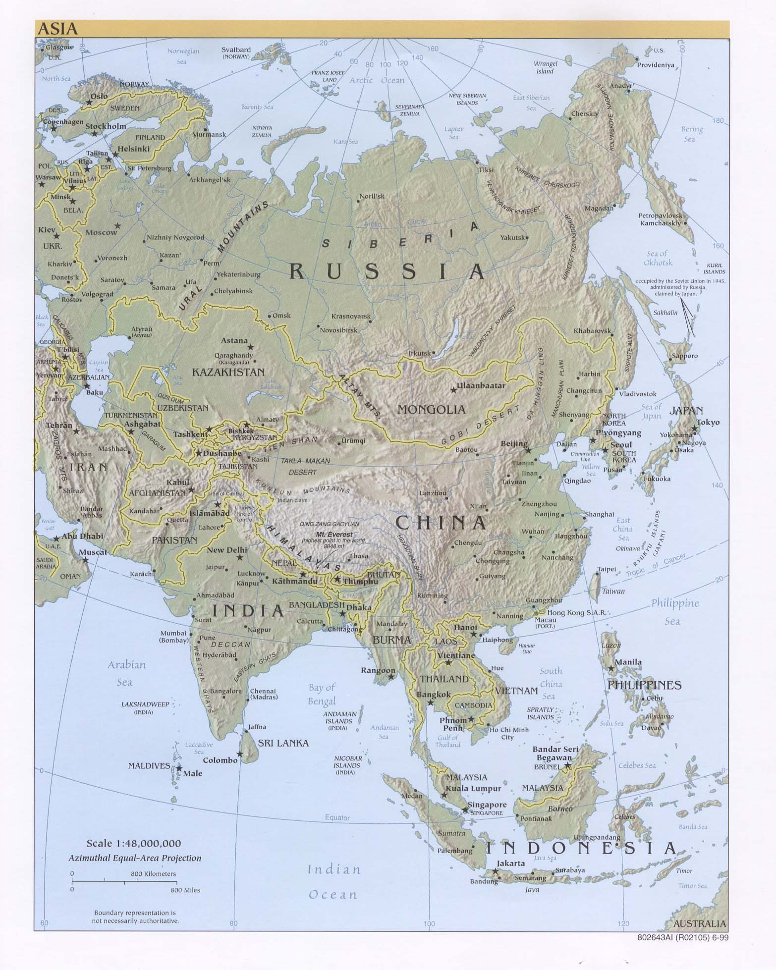 reljefna karta azije Azija reljefna karta azije
