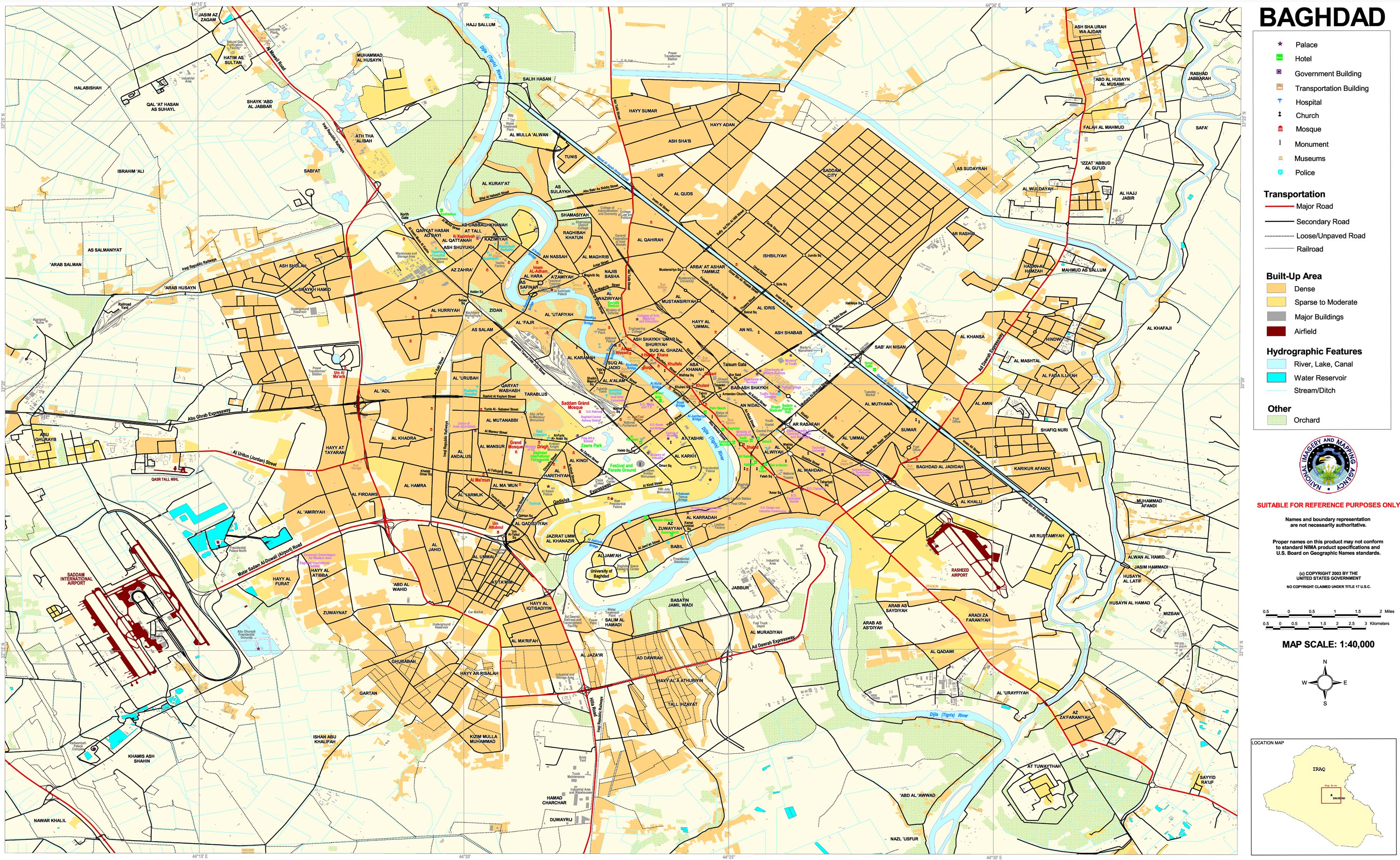 Baghdad Neighborhoods Map 1