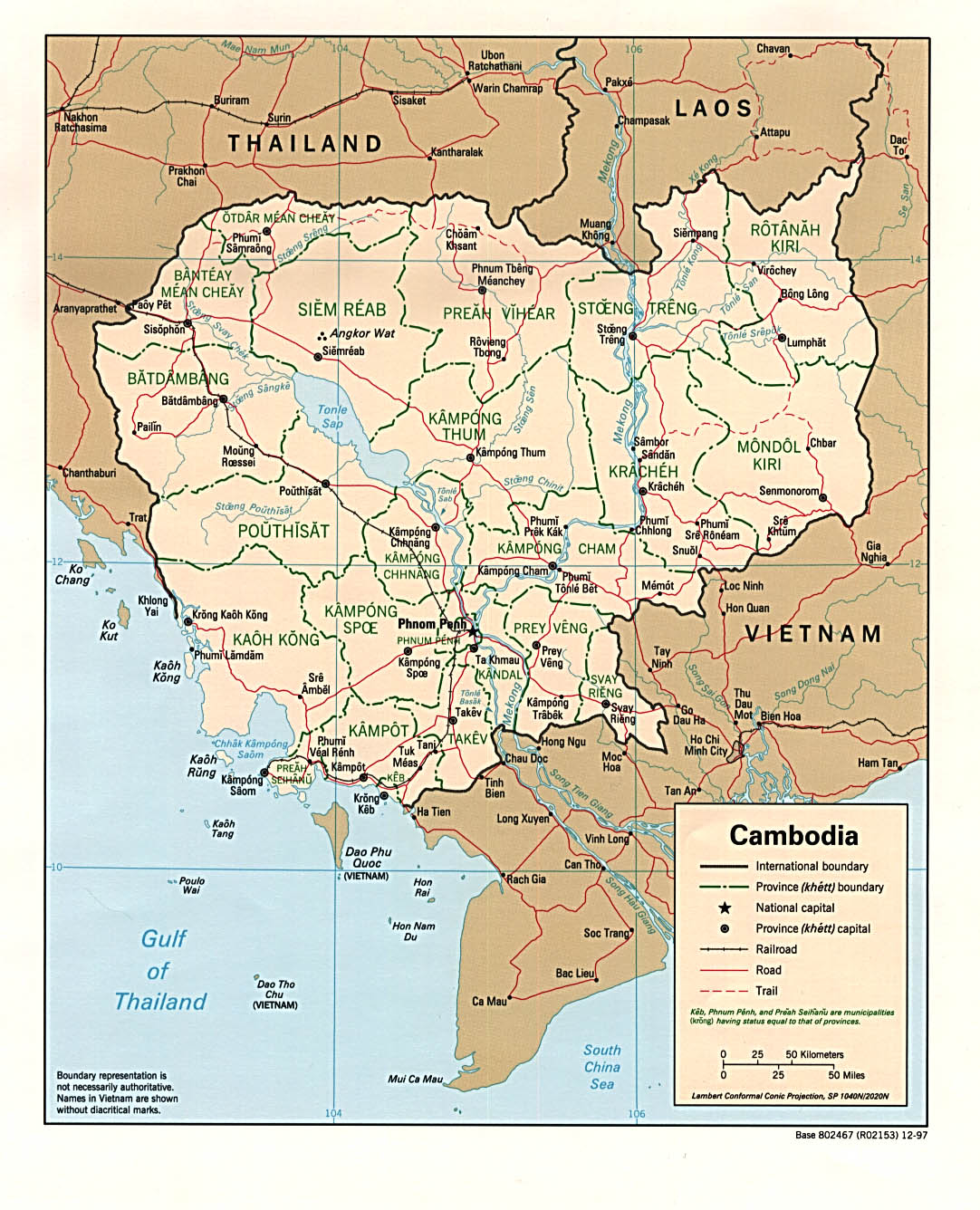 Map Of Cambodia Cambodia [Political Map] 1997 (323K) 