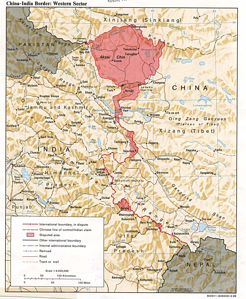 Le secteur occidental : Aksaï Chin/Ladakh