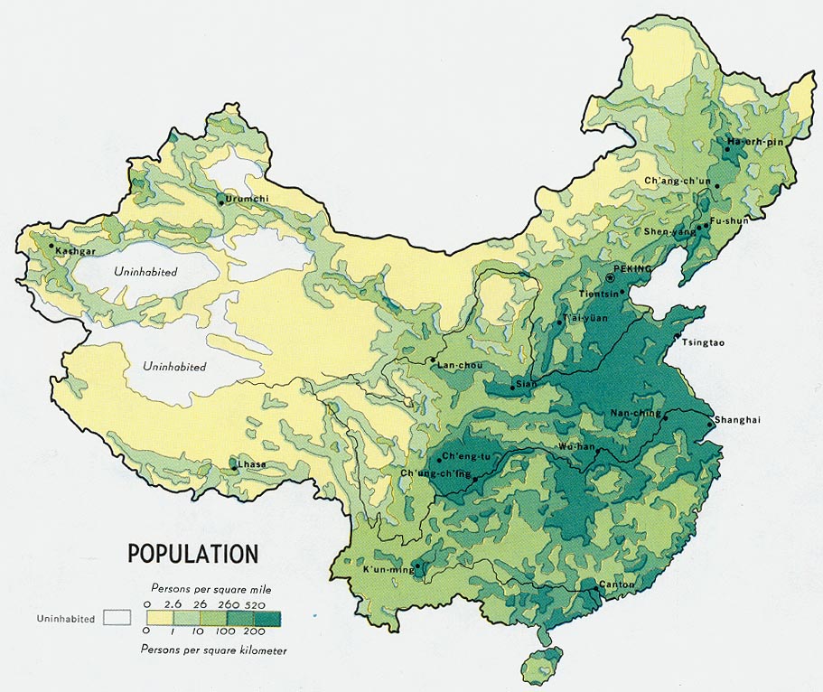  China Population from Map No
