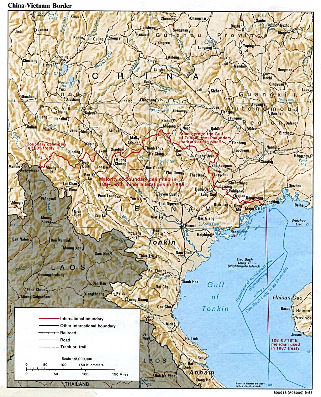 Map Of China , China-Vietnam Border 1988 (387K) 
