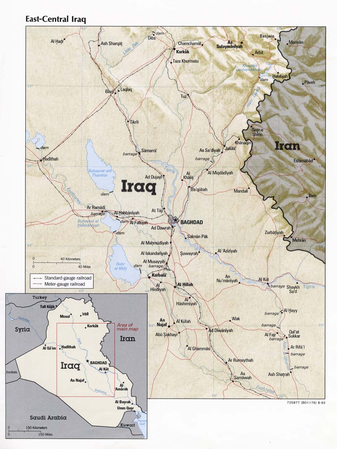 East-Central Iraq From Iraq a Map Folio CIA 1992
