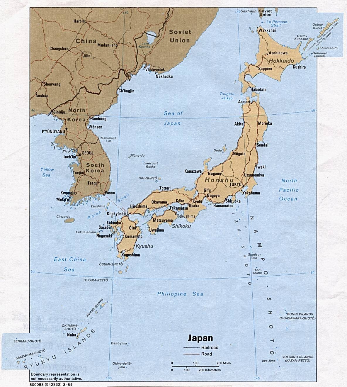 Map Of Japan , Japan [Political Map] 1984 (381K) 