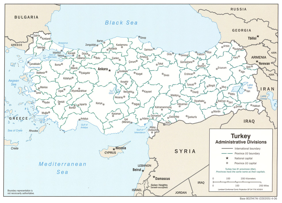 World Map Turkey