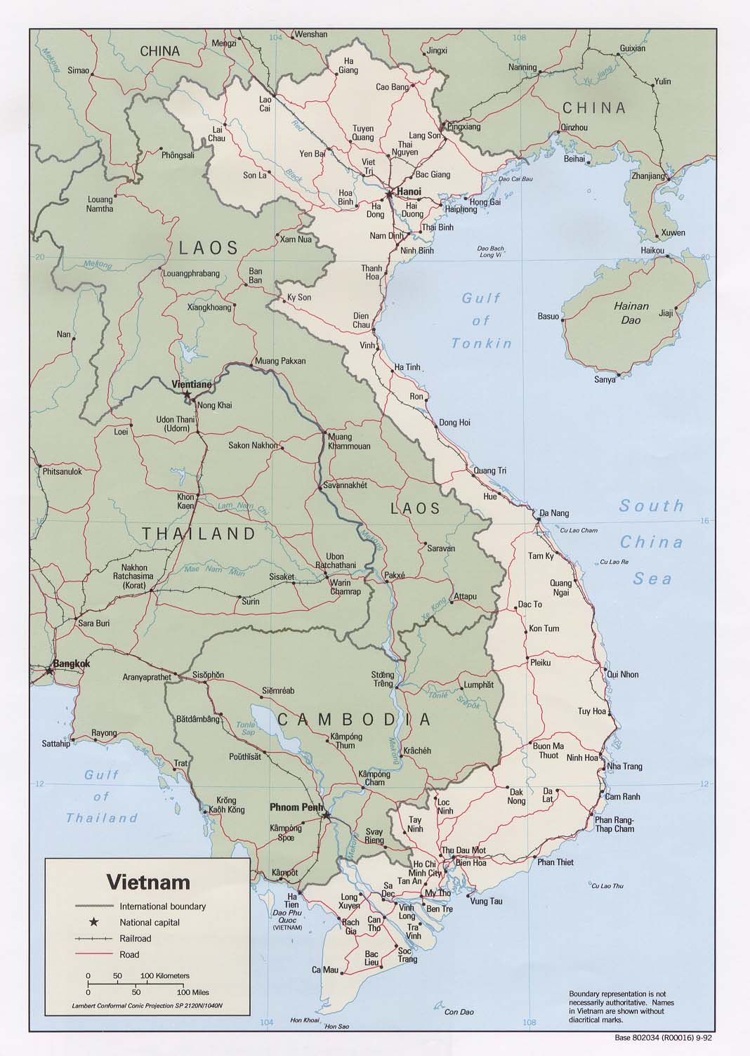 Map Of Vietnam , Vietnam [Political Map] 1992 (189K) 