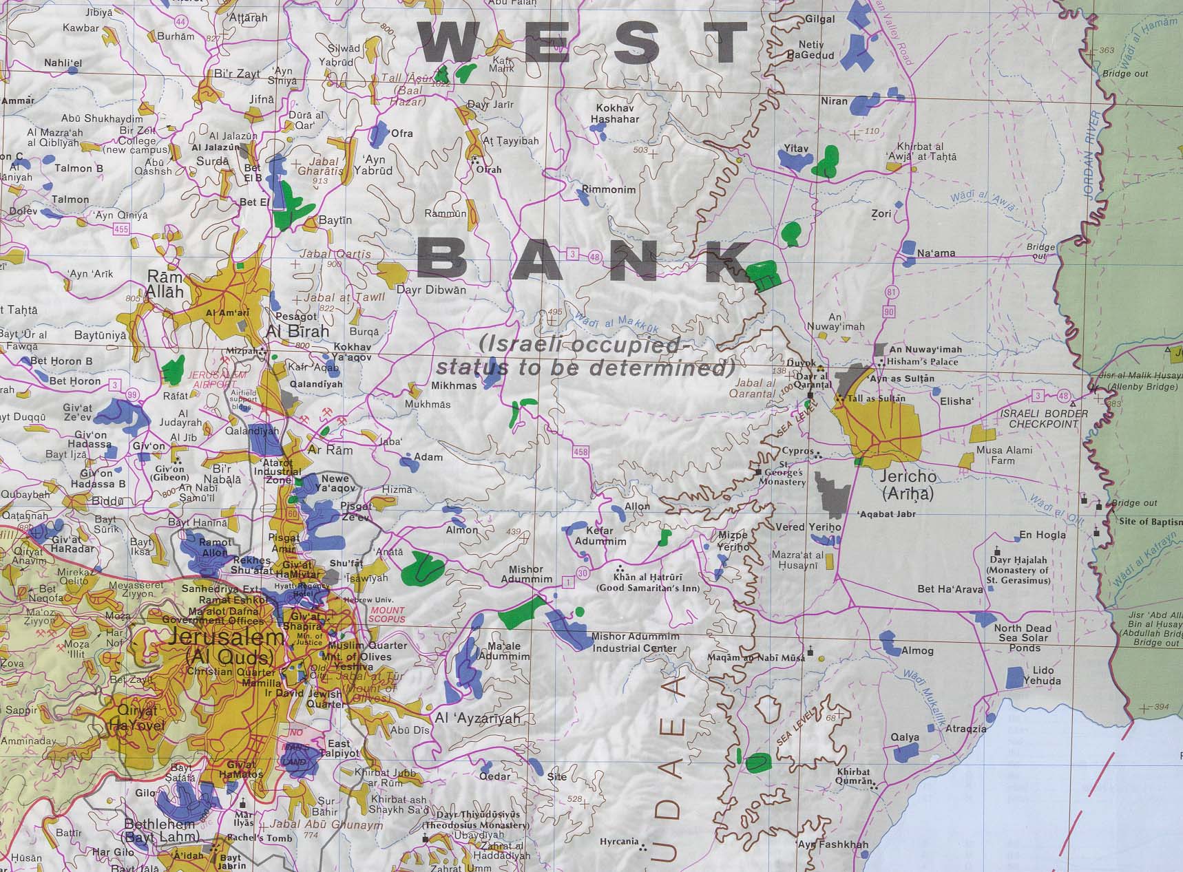 Map Of West Bank West Bank - Jerusalem and East (includes Jericho) (420K) 