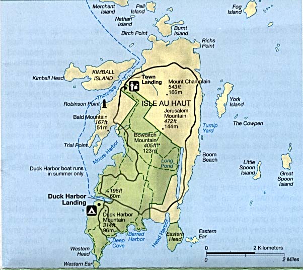  Maps of United States National Parks, Monuments and Historic Sites Acadia National Park - Isle au Haut [Maine] (Detail Map) 1995 (74K) 