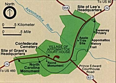  Maps of United States National Parks, Monuments and Historic Sites Appomattox Court House National Historic Park [Virginia] (Area Map) (27K) 