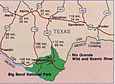  Maps of United States National Parks, Monuments and Historic Sites Big Bend National Park [Texas] (Area Map) (29K) 