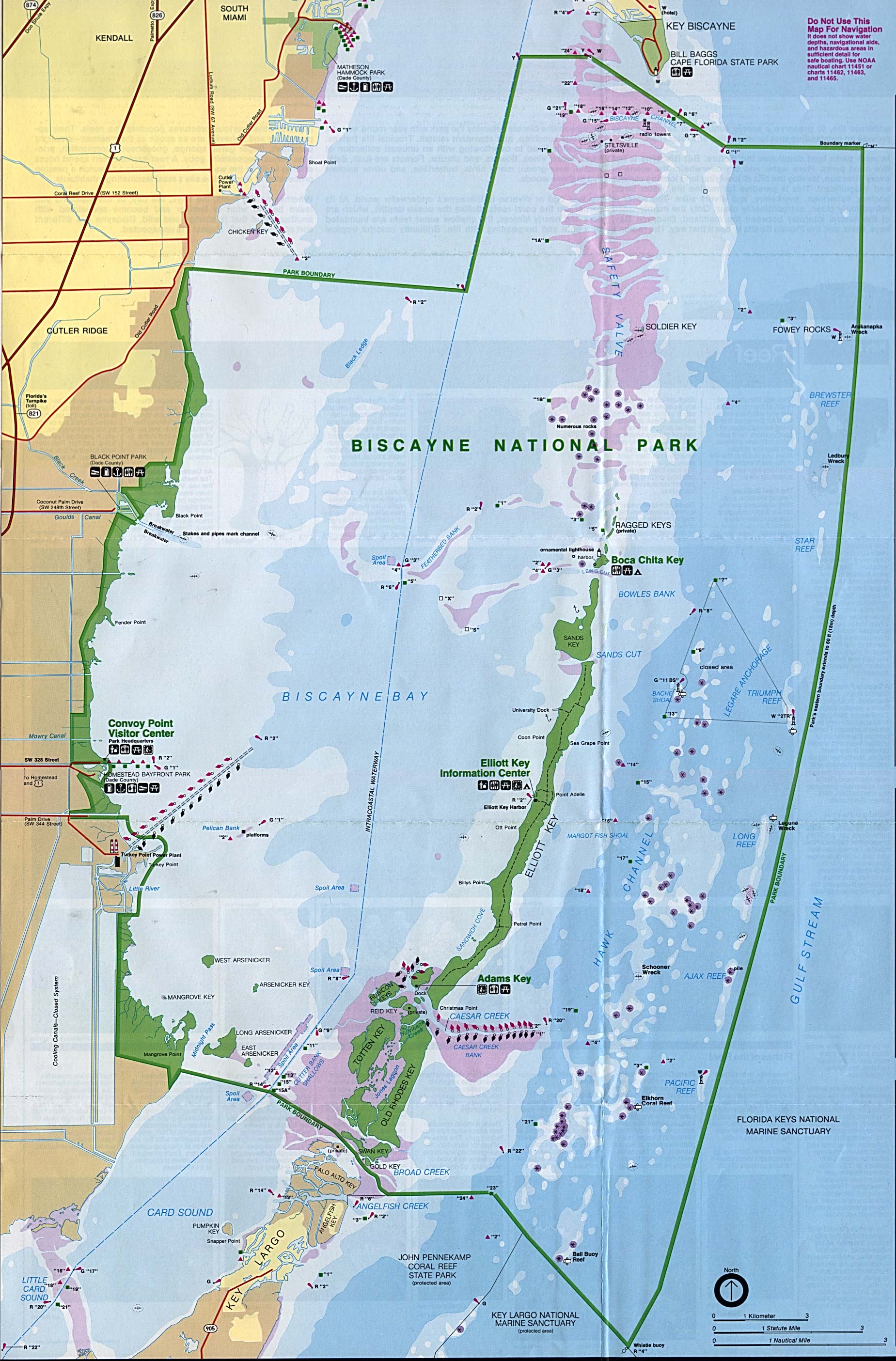  Maps of United States National Parks, Monuments and Historic Sites Biscayne National Park [Florida] (Park Map) 1995 (762K) 