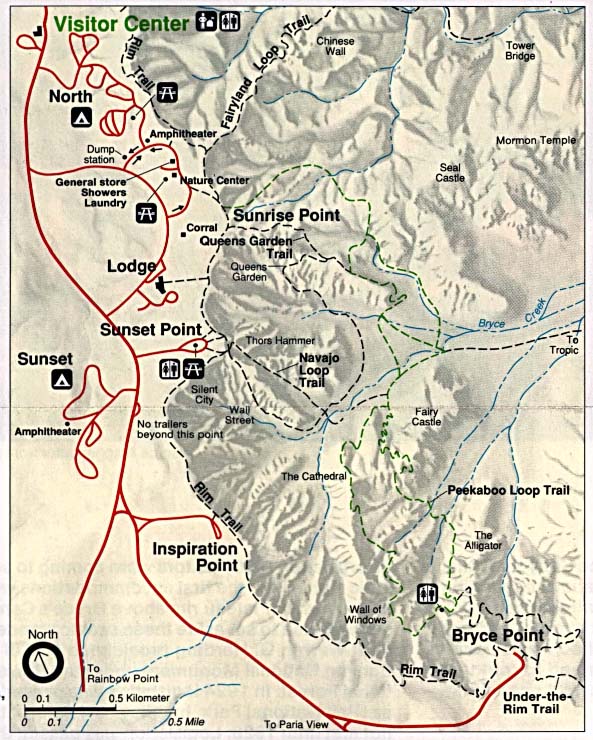  Maps of United States National Parks, Monuments and Historic Sites Bryce Canyon National Park [Utah] (Trail Map) (145K) 