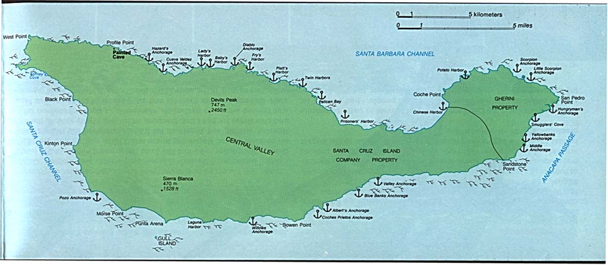  Maps of United States National Parks, Monuments and Historic Sites Channel Islands National Park - Santa Cruz Island [California] (Detail Map) (96K) 
