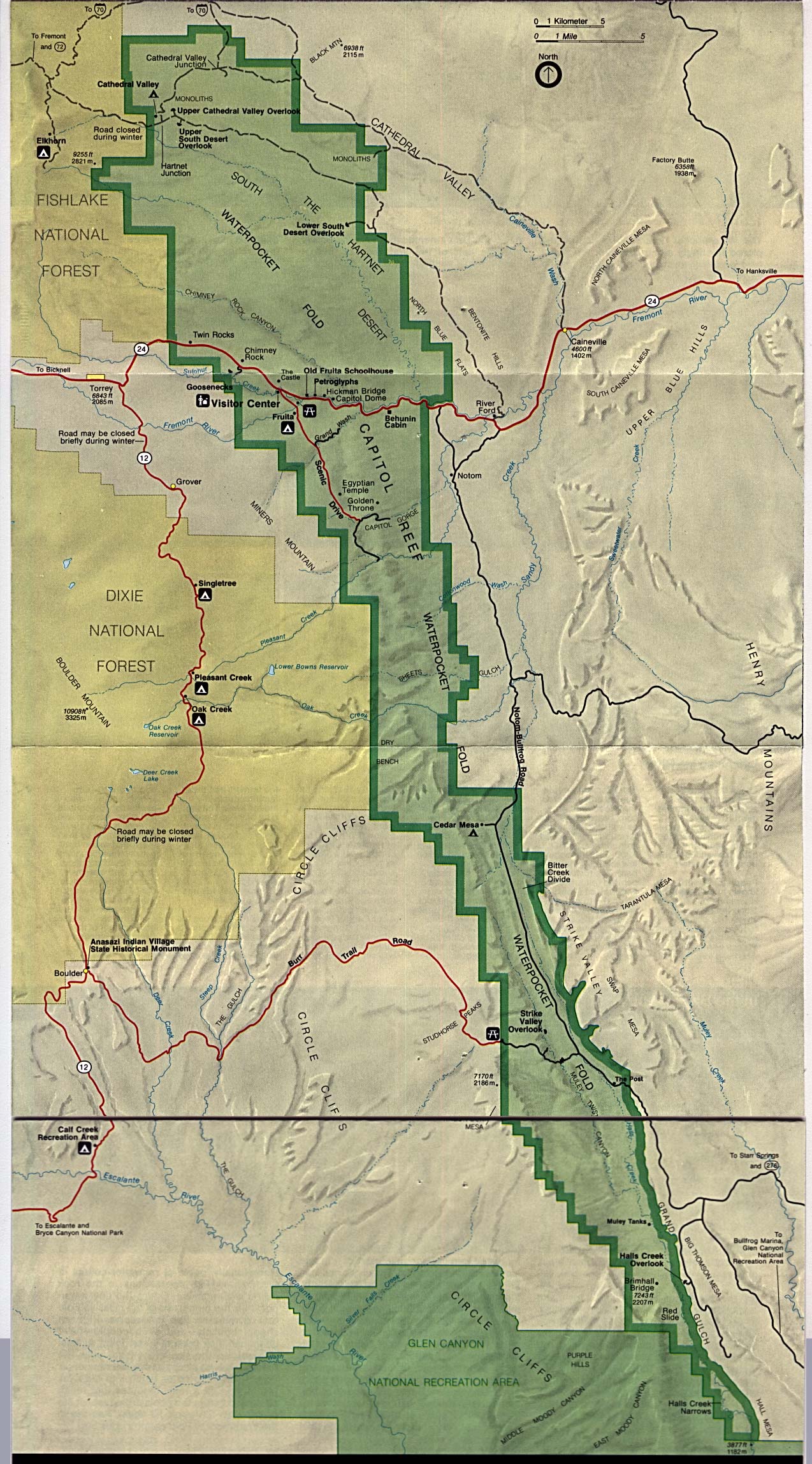  Maps of United States National Parks, Monuments and Historic Sites Capitol Reef National Park [Utah] (Park Map) 1995 (559K) 
