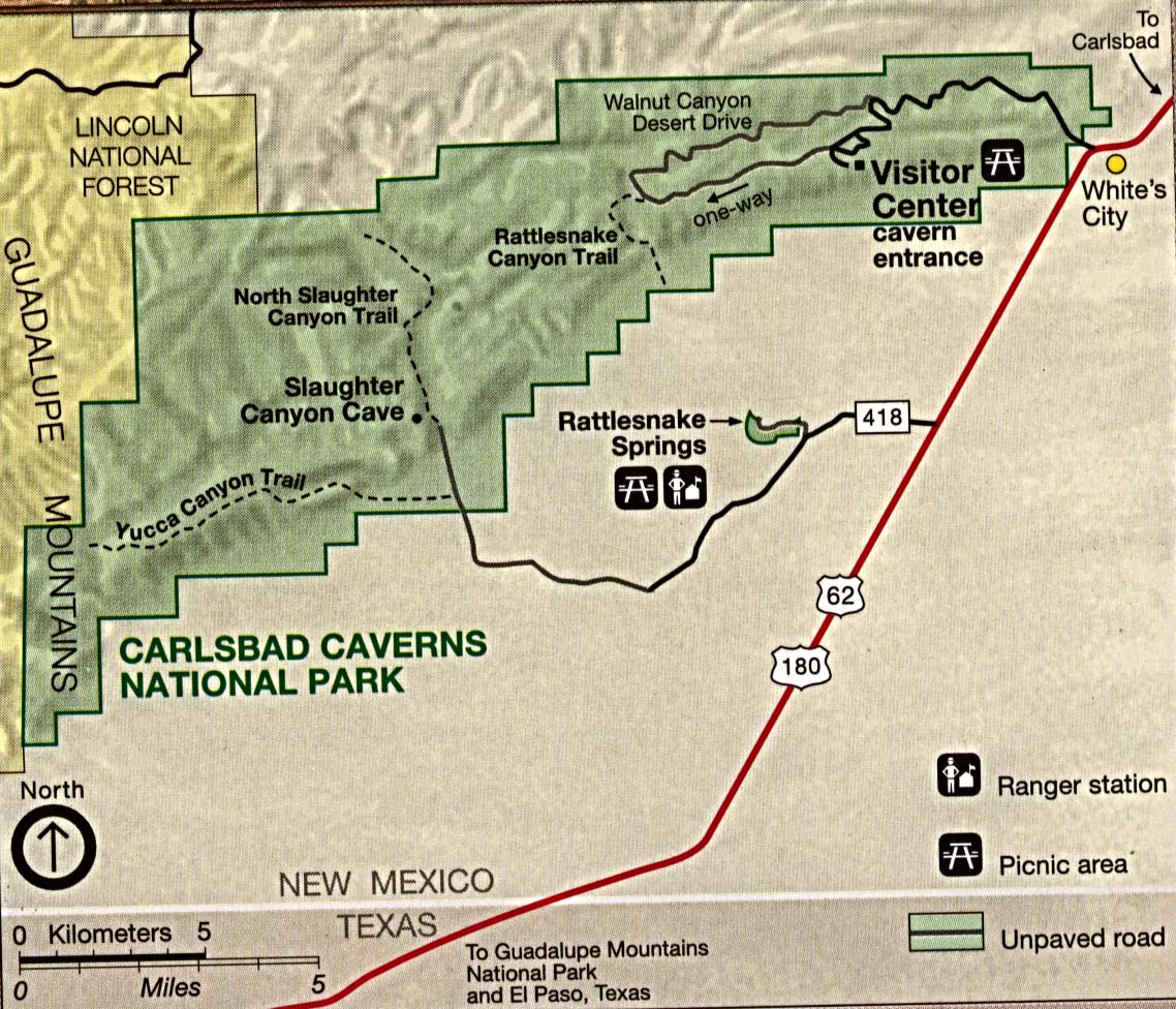  Maps of United States National Parks, Monuments and Historic Sites Carlsbad Caverns National Park [New Mexico] (Park Map) 1995 (324K) 