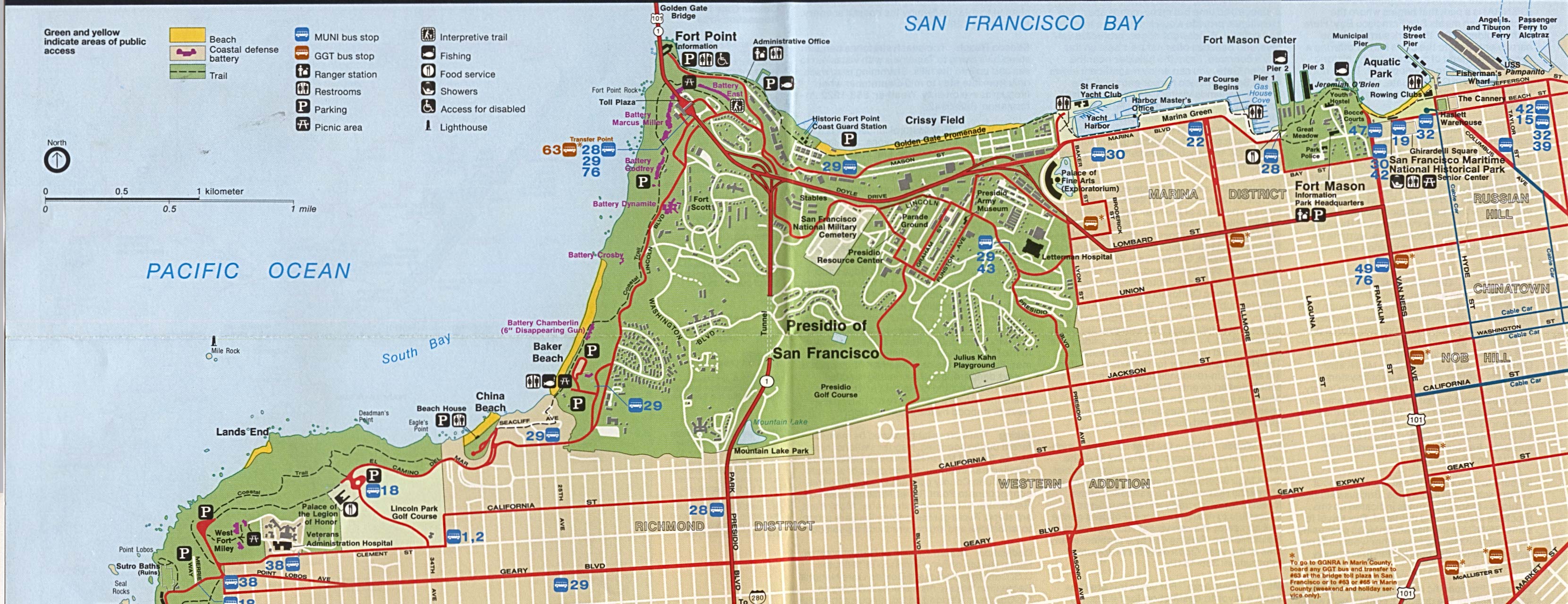  Maps of United States National Parks, Monuments and Historic Sites Golden Gate National Recreation Area - Northern [California] (Park Map) 1995 (705K) 