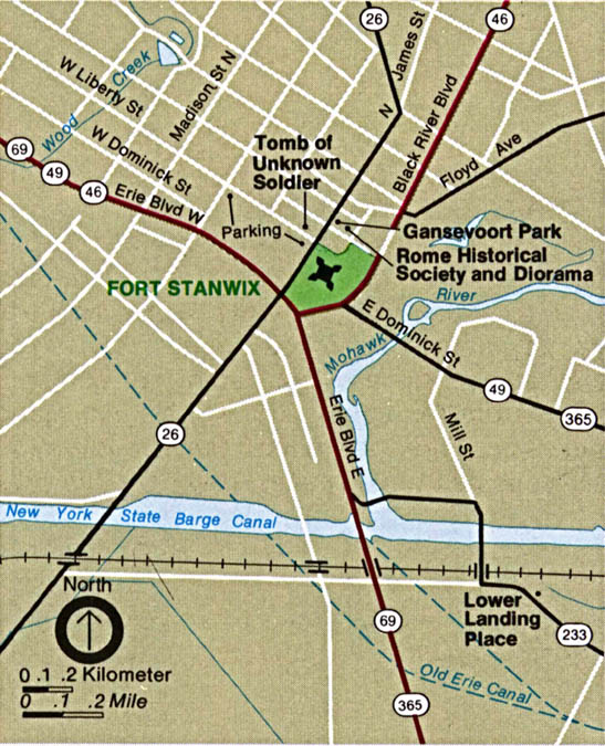  Maps of United States National Parks, Monuments and Historic Sites Fort Stanwix National Monument [New York] (Area Map) 1995 (917K) 