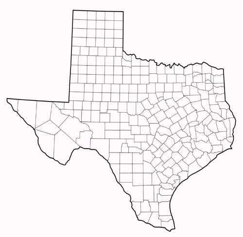  Texas - Outline Map, without county names (39K) (University of Texas Map 