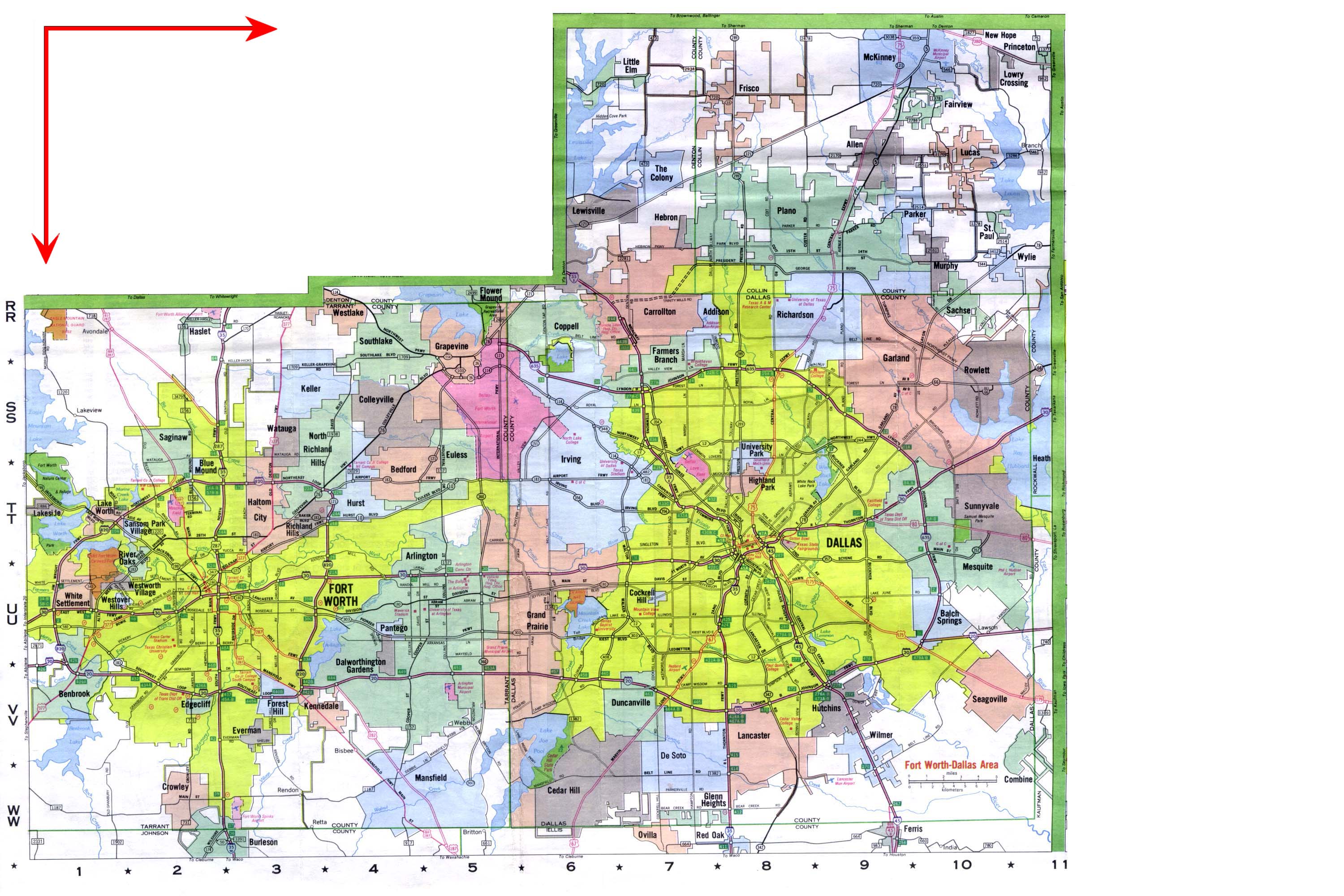 Dallas - Fort Worth Metropolitan Map 2001 (580K) (University of Texas ...