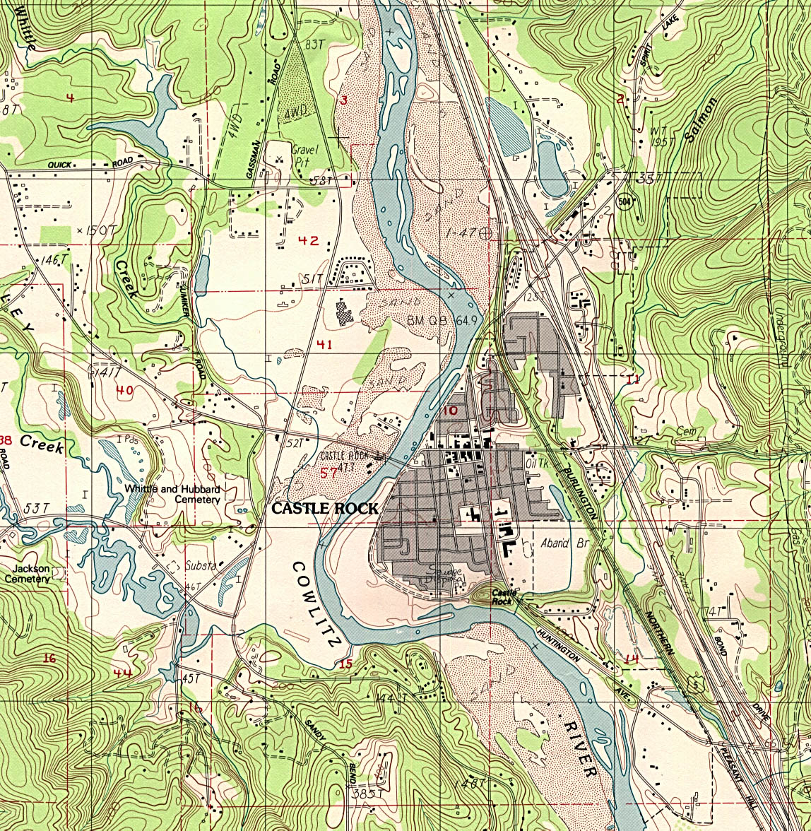 1up Travel Maps Of Washington Castle Rock Topographic Map