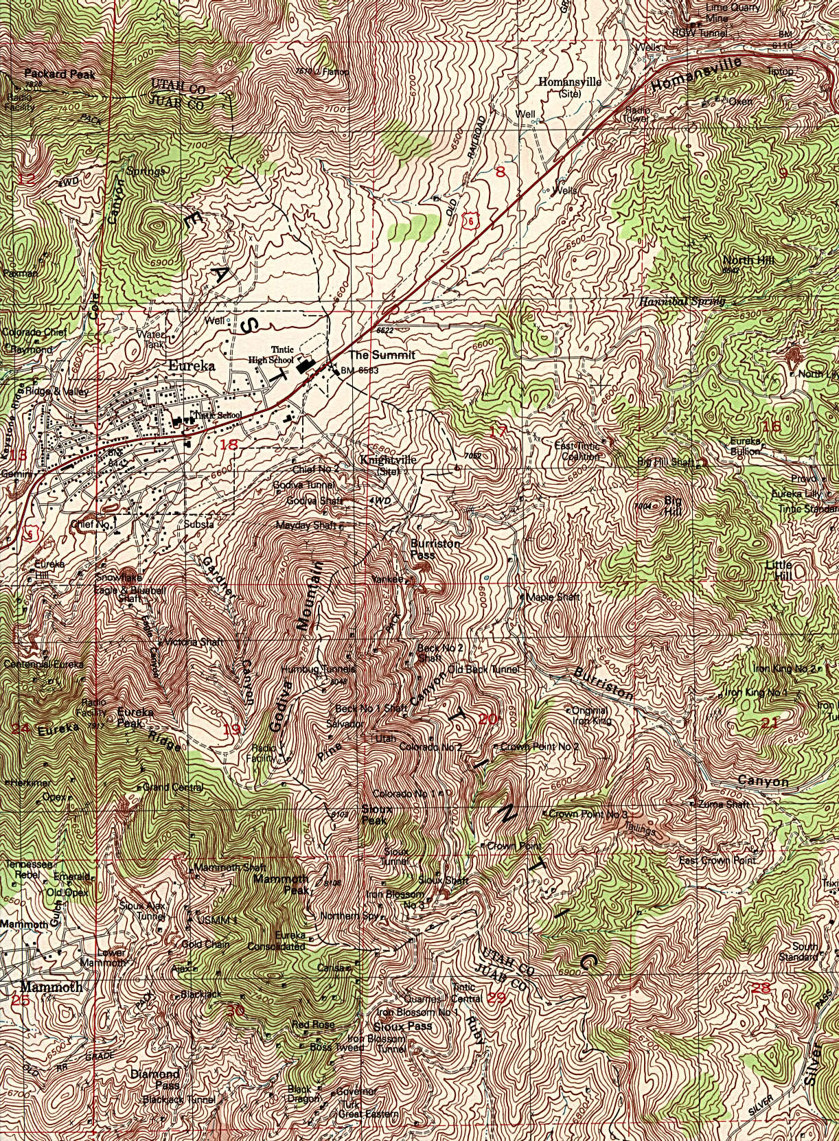  Maps of Utah. Eureka [Topographic Map] original scale 1:24,000 U.S.G.S. 1992 (1MB) 