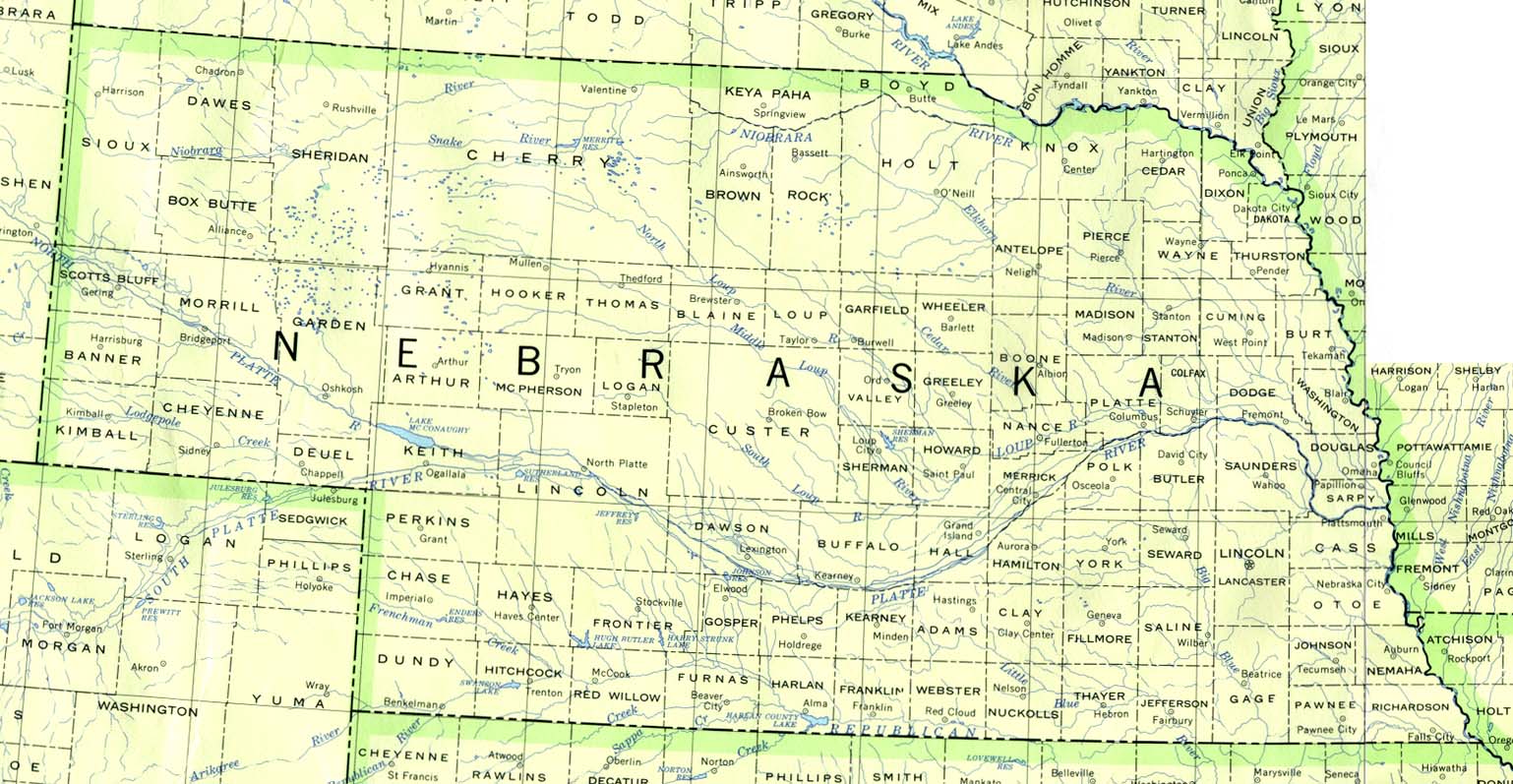 Nebraska Outline Maps And Map Links