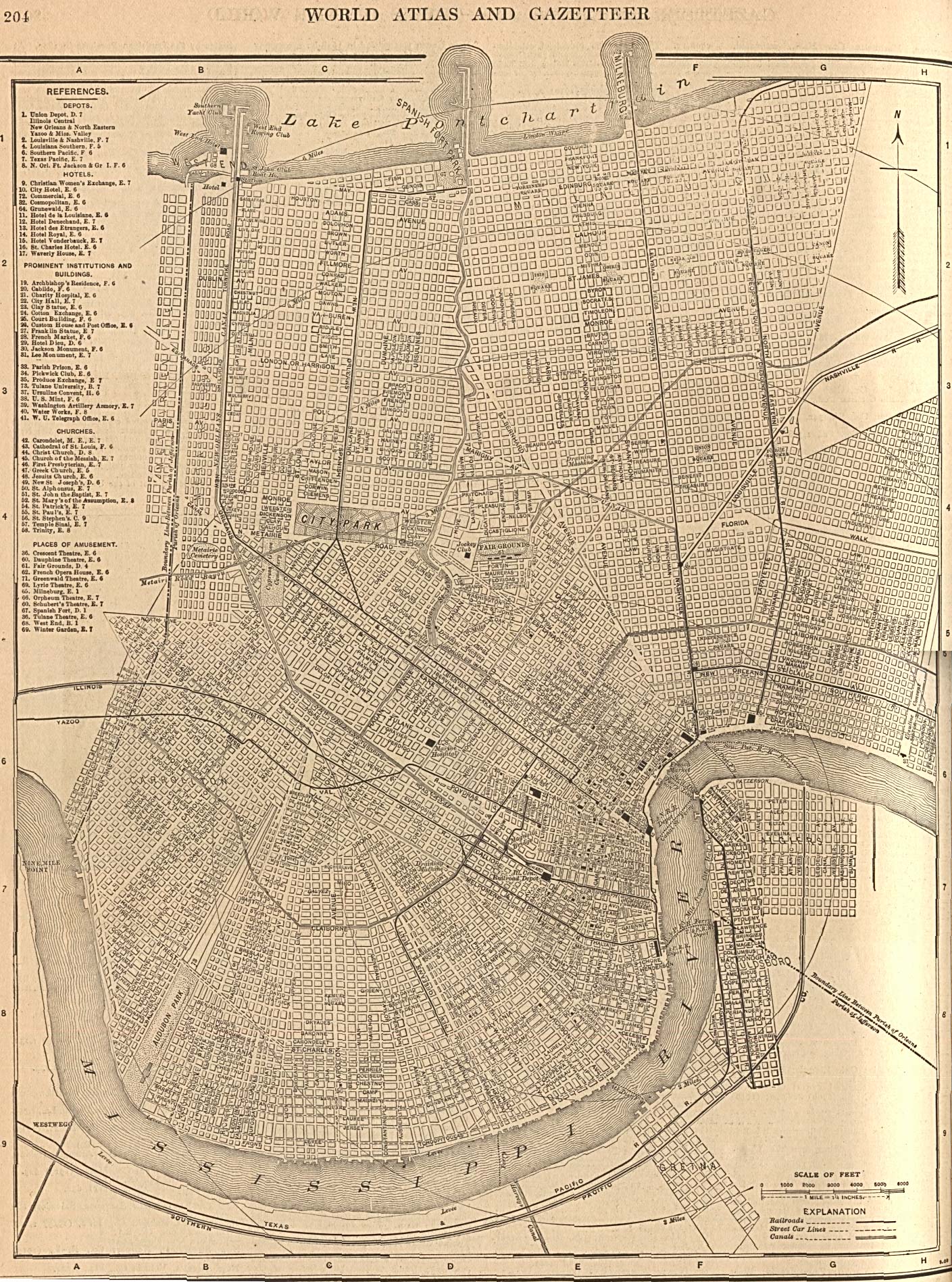 Historical Maps of U.S Cities. New Orleans, Louisiana 1908 The New Encyclopedic Atlas and Gazetteer of the World. New York: P.F. Collier & Son, 1917 (945K) 