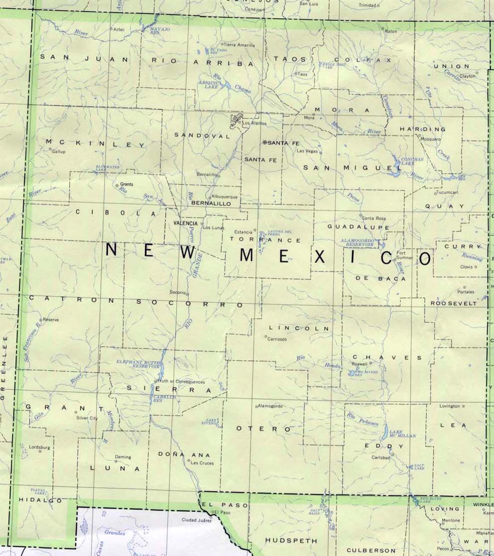 New Mexico Outline Maps And Map Links