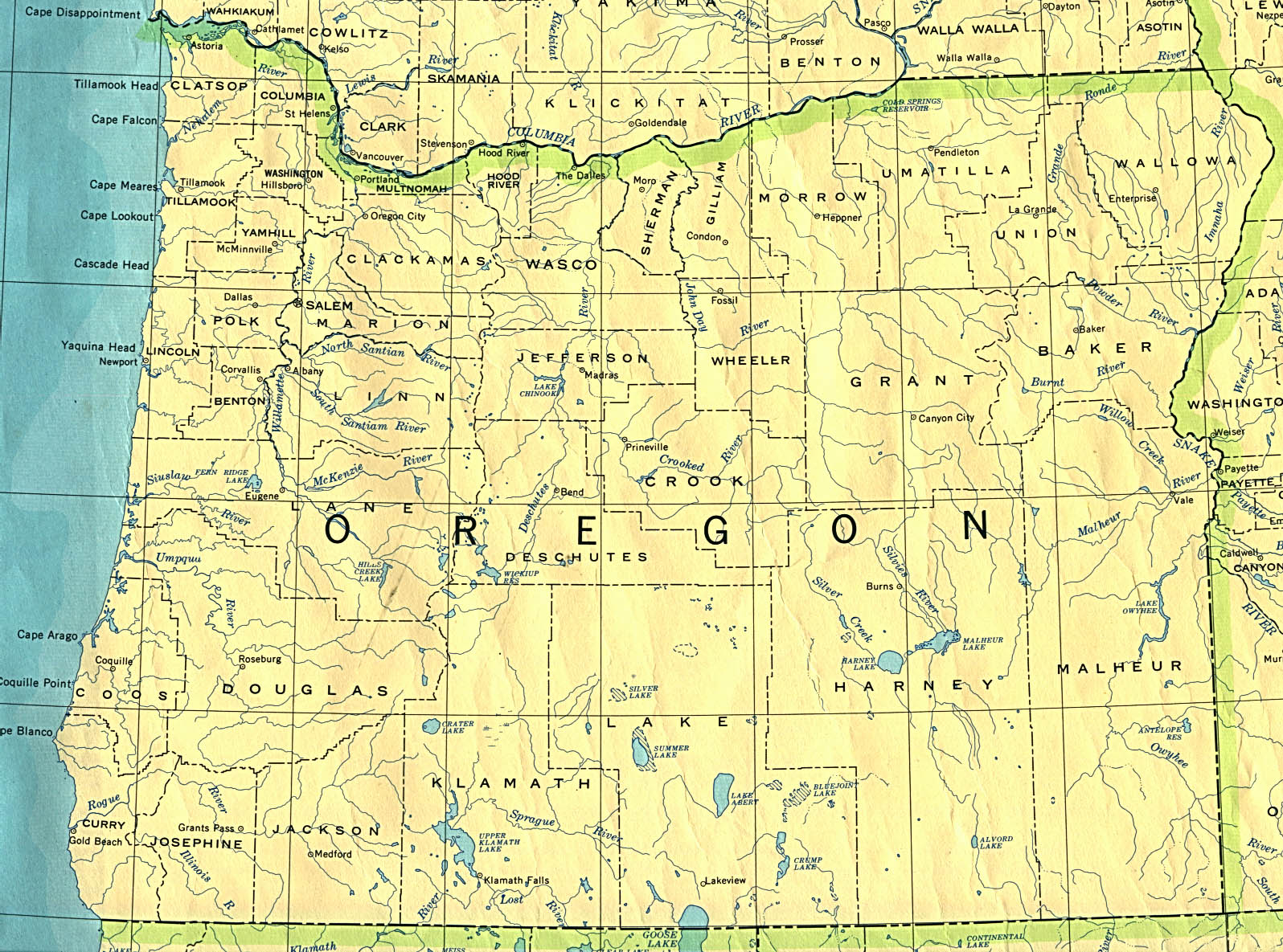 oregon state map photograph
