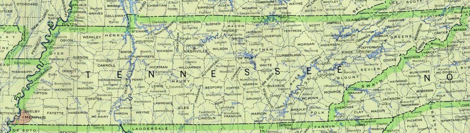 map of tennessee bearing
