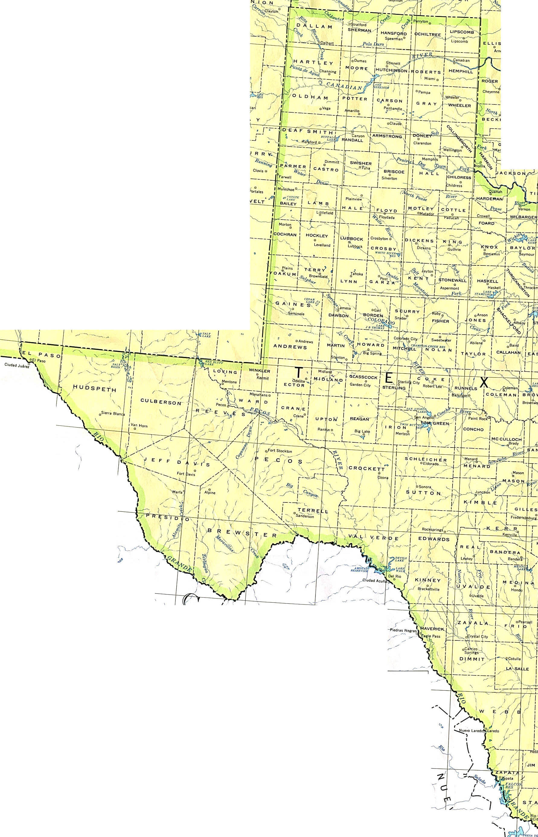 1up Travel Maps Of Texas Texas Western 1 2 500 000 U S G S