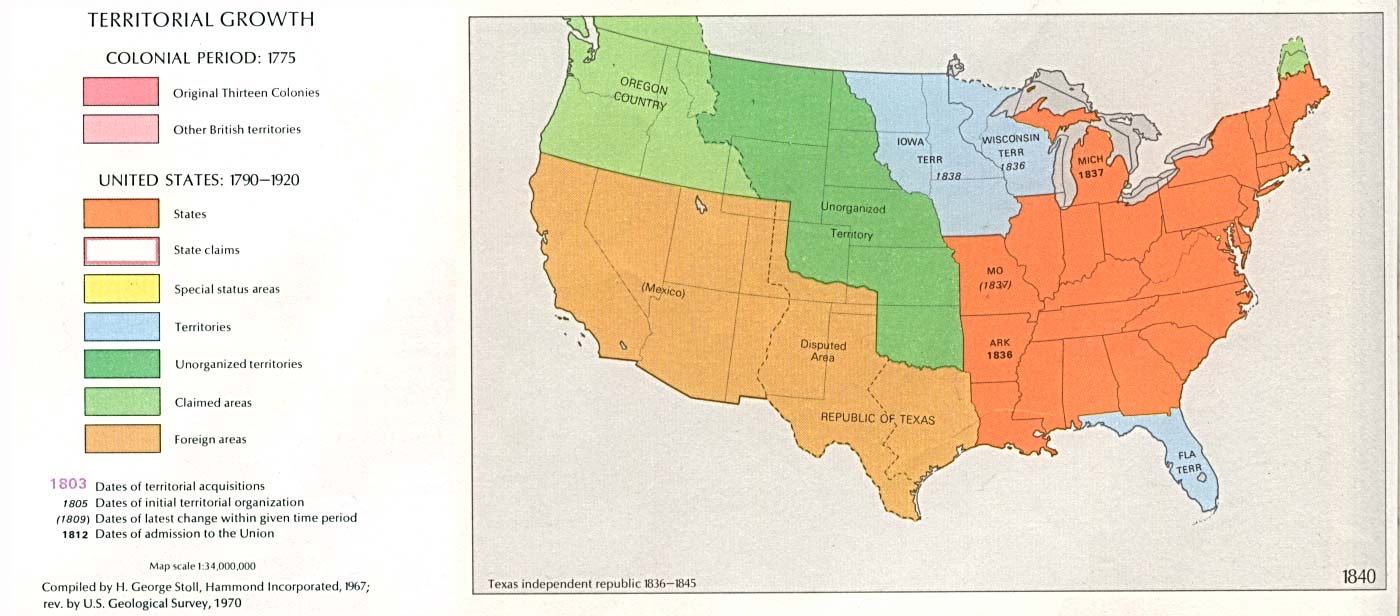 United States Map 1830