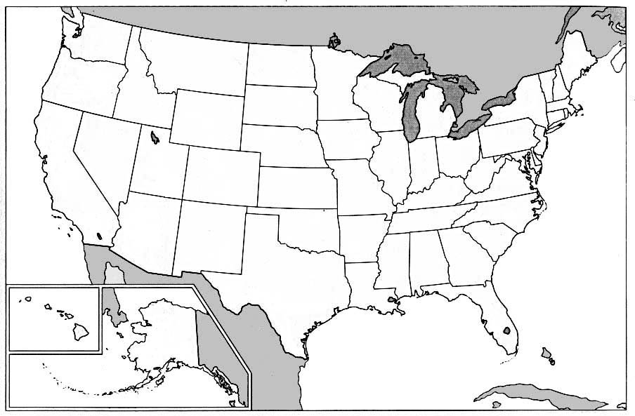 United States (Outline Map) 1998 (75K)