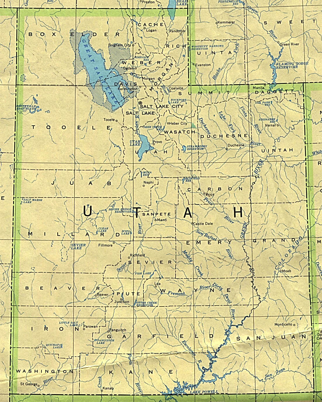 United States Map Highlighting Utah