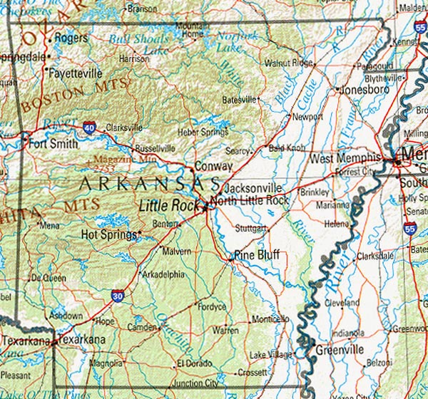 arkansas map depiction