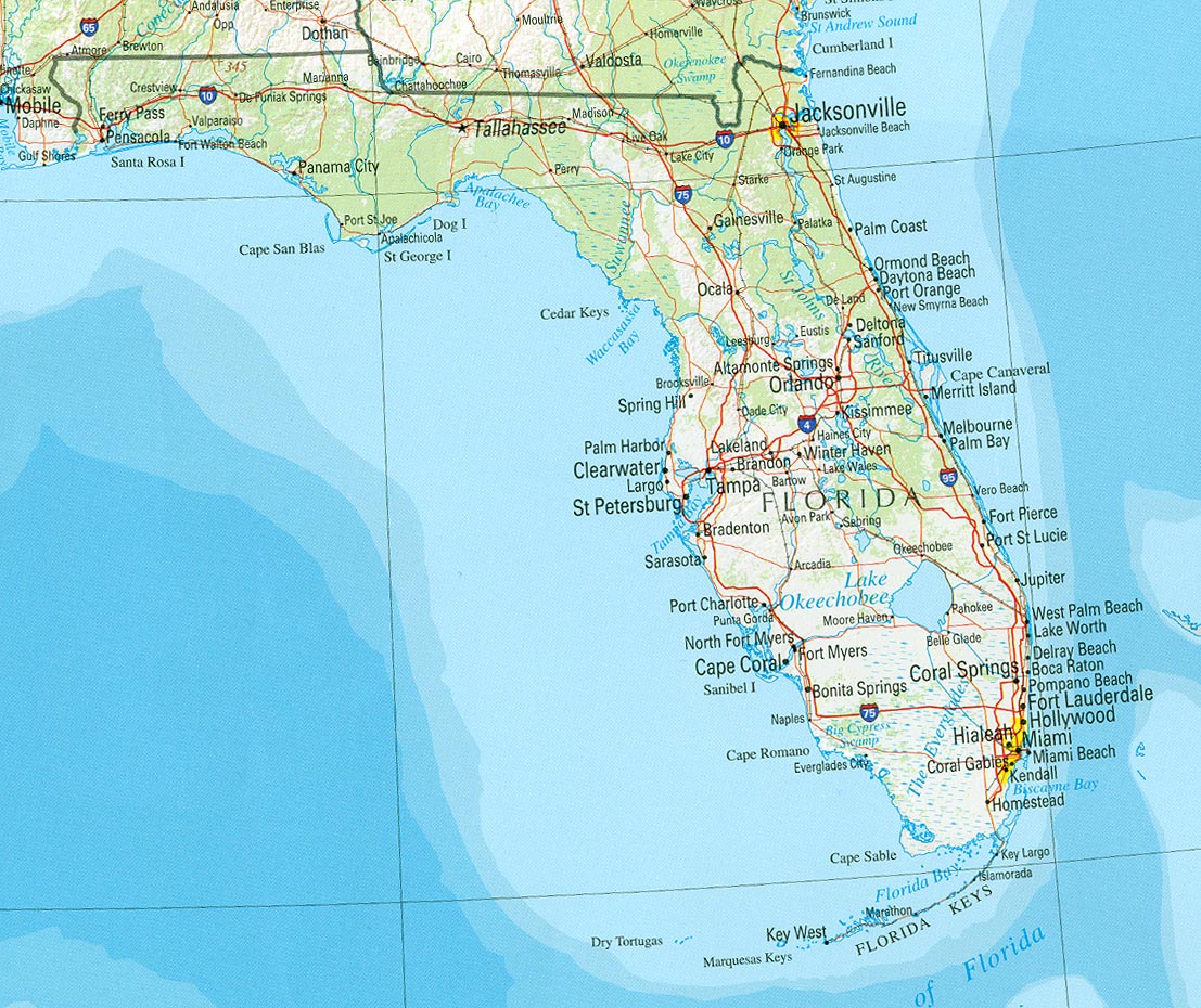 road map of Florida
