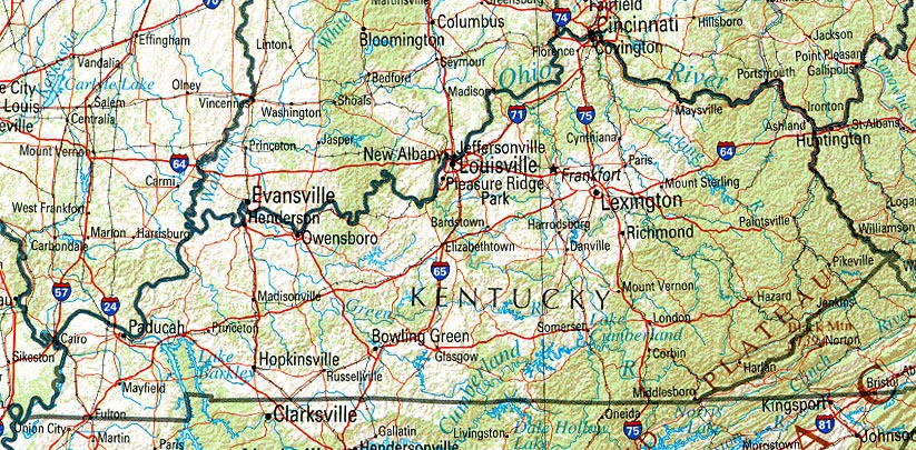United States Map Kentucky