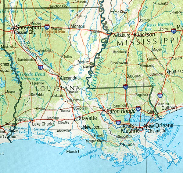 Louisiana Geography and Maps