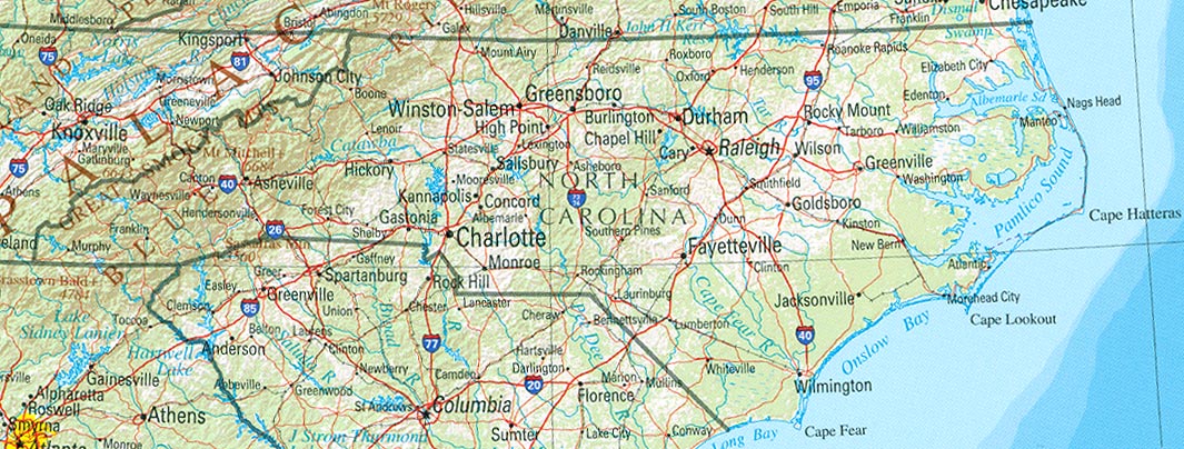 Map Of North Carolina By County. State Maps. North Carolina